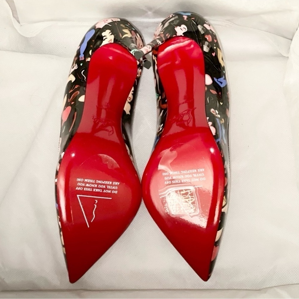 Christian Louboutin HotChick 100 pump Blk Patent Multi “Bored Lin Resille EU37.5 - Picture 11 of 14